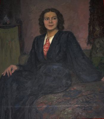 Портрет маслом на холсте "Учительница".СССР,1950-е годы