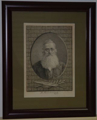 Российский историк Н. И. Костомаров.Старинная гравюра 1885 года,Россия
