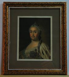 Российская Императрица Екатерина II.Старинная литография 19 века, Россия