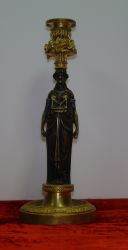 Антикварный  подсвечник "Богиня плодородия Деметра".Европа,бронза,конец 19 века