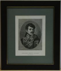 Генерал-лейтенант А.Н. Сеславин.Старинная гравюра 1889 года, Россия
