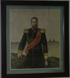 Великий князь Алексей Александрович, начальник флота и Морского ведомства России.Старинная хромолитография 1894 года